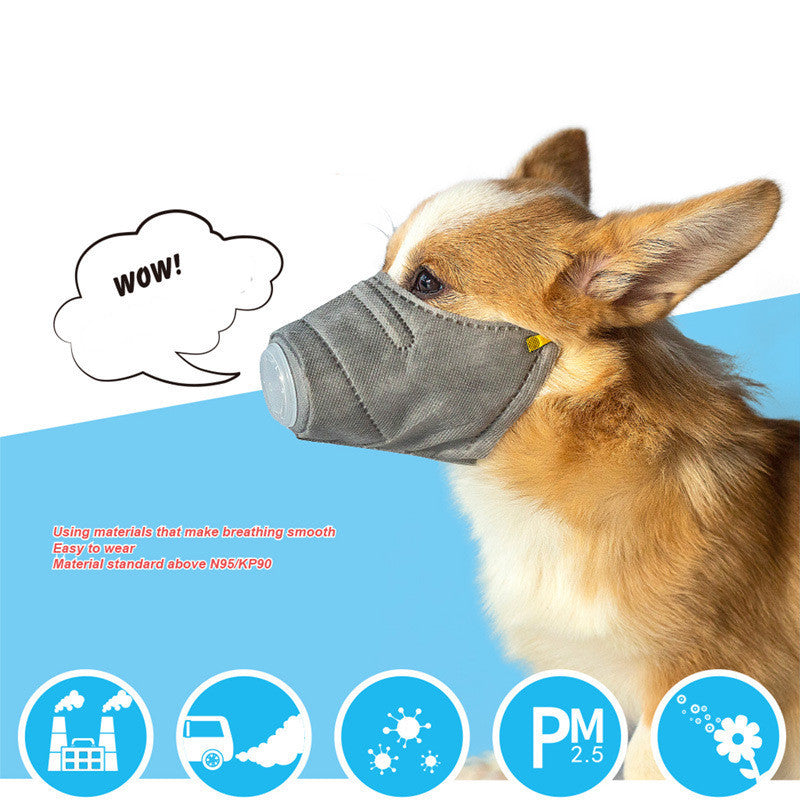 Masque anti-brouillard pour chien Masque anti-poussière pour chien Masque en coton doux pour la bouche Masque respiratoire pour animaux de compagnie Filtre PM2.5 Produits pour animaux de compagnie