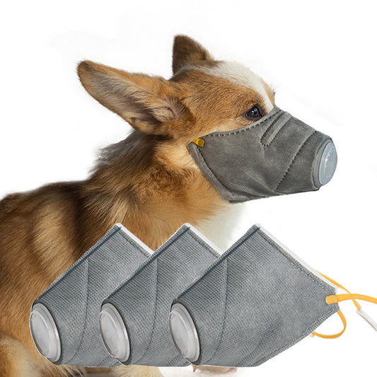 Masque anti-brouillard pour chien Masque anti-poussière pour chien Masque en coton doux pour la bouche Masque respiratoire pour animaux de compagnie Filtre PM2.5 Produits pour animaux de compagnie