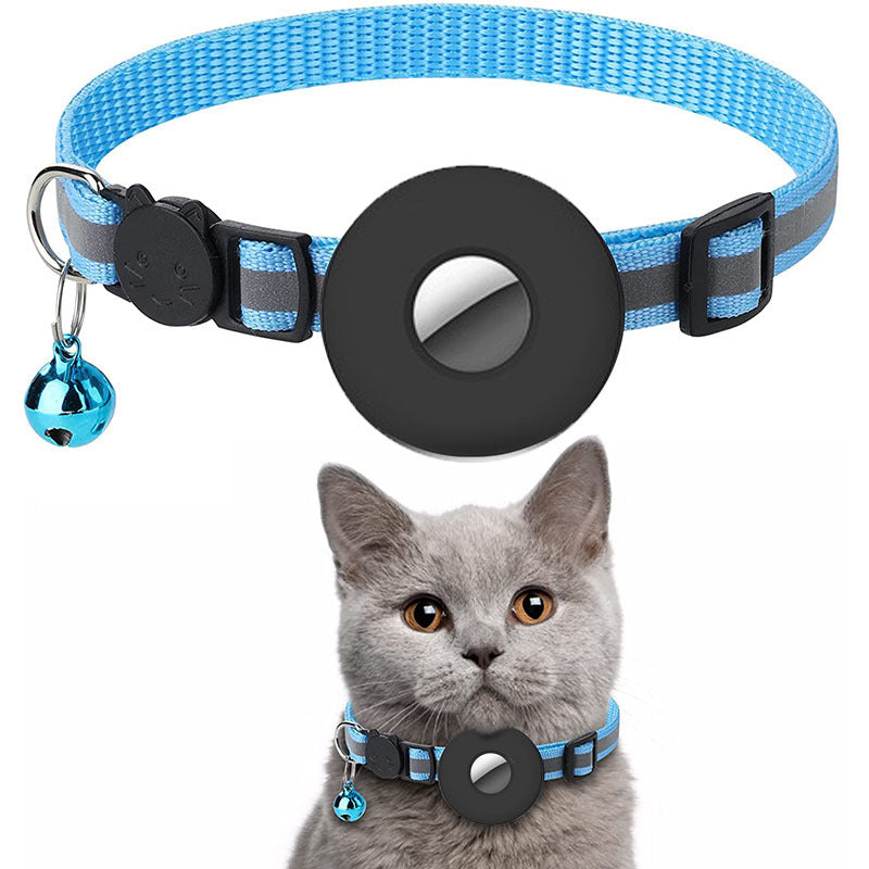 Collier pour animaux de compagnie Airtag avec cloche réfléchissant réglable collier pour chien chat Anti-perte