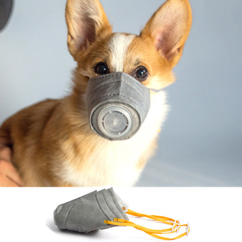 Masque anti-brouillard pour chien Masque anti-poussière pour chien Masque en coton doux pour la bouche Masque respiratoire pour animaux de compagnie Filtre PM2.5 Produits pour animaux de compagnie